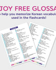 Printable 3-Pack Bundle Set Korean Flashcards