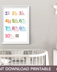 Printable Animal Korean Number Posters