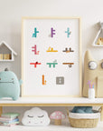 Printable Animal Korean Hangul 한글 자음 모음 Posters