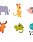 Printable Animal Korean Number Flashcards