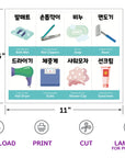 Printable 190 Korean Vocabulary Things Around the House Flashcards