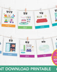 Printable 190 Korean Vocabulary Things Around the House Flashcards