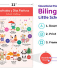 Printable SET of 18 Educational Spanish Bilingual Posters