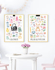 Printable Educational Korean & English Vocabulary Posters | Set of 5, 11x17"