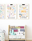 Printable Educational Korean & English Vocabulary Posters | Set of 5, 11x17"