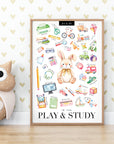 Printable Educational Korean & English Vocabulary Posters | Set of 5, 11x17"