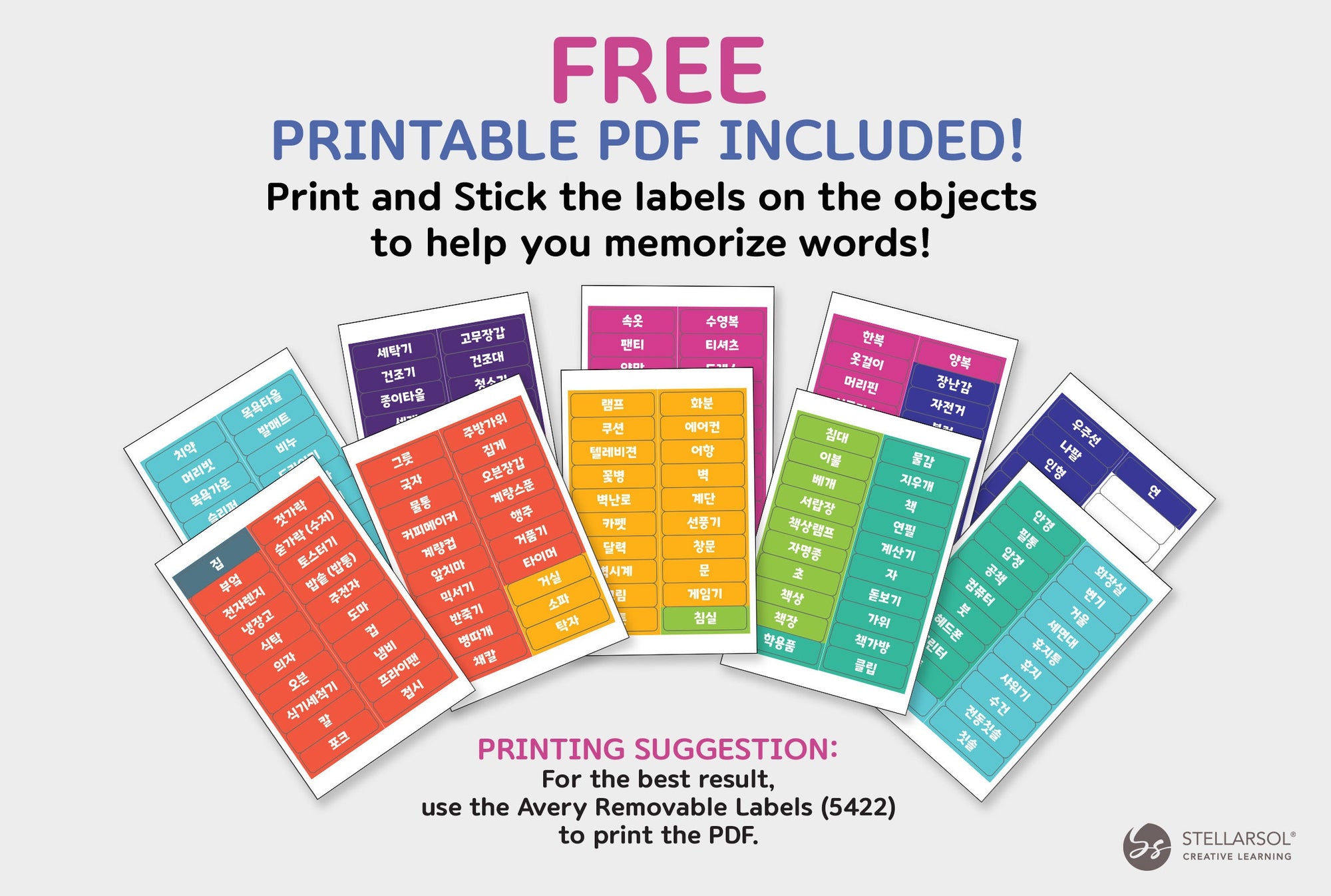 2-Pack Gift Set Korean Alphabet Flashcards