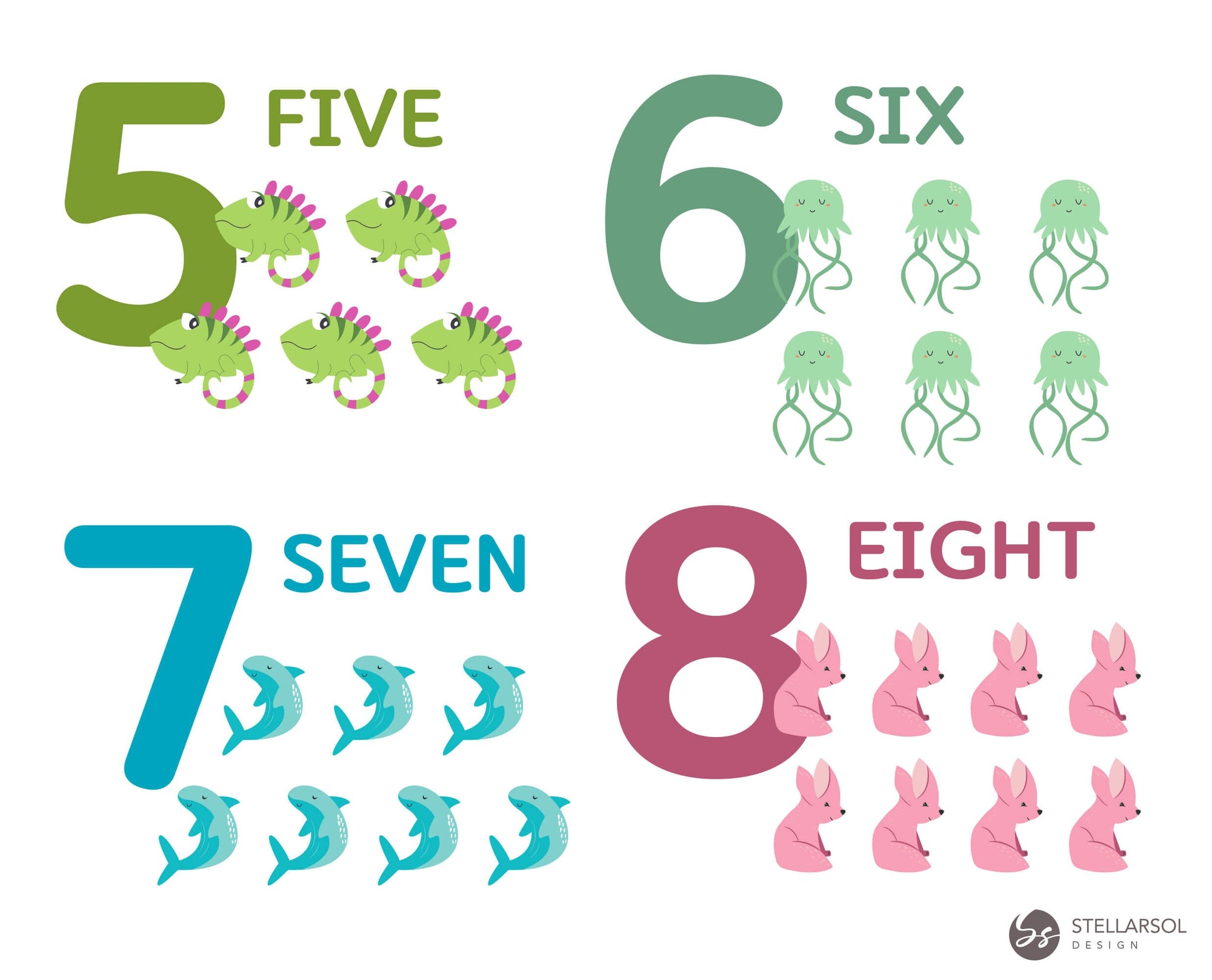 Printable Animal Alphabet Number Posters Bundle