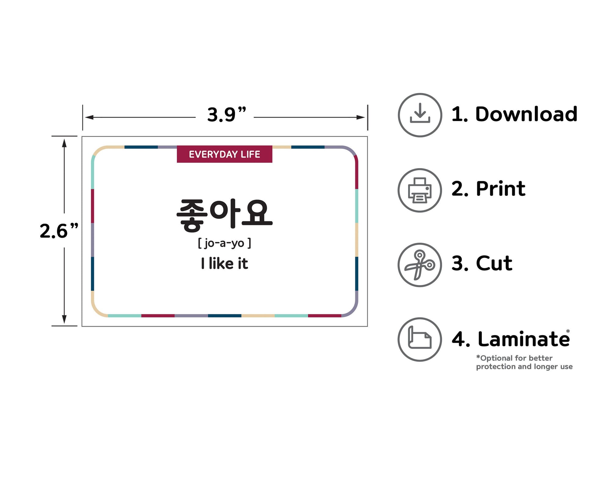 Printable Korean Basic Phrases Flashcards