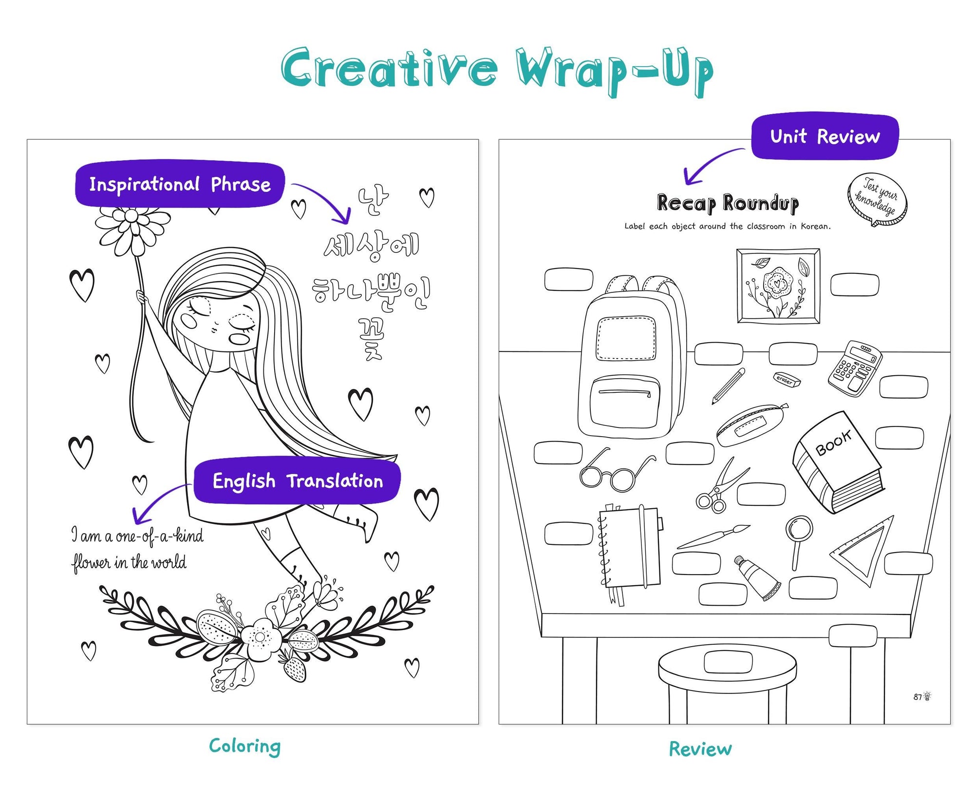 Printable K-Talk Fun Practical Korean Workbook for K-Fans