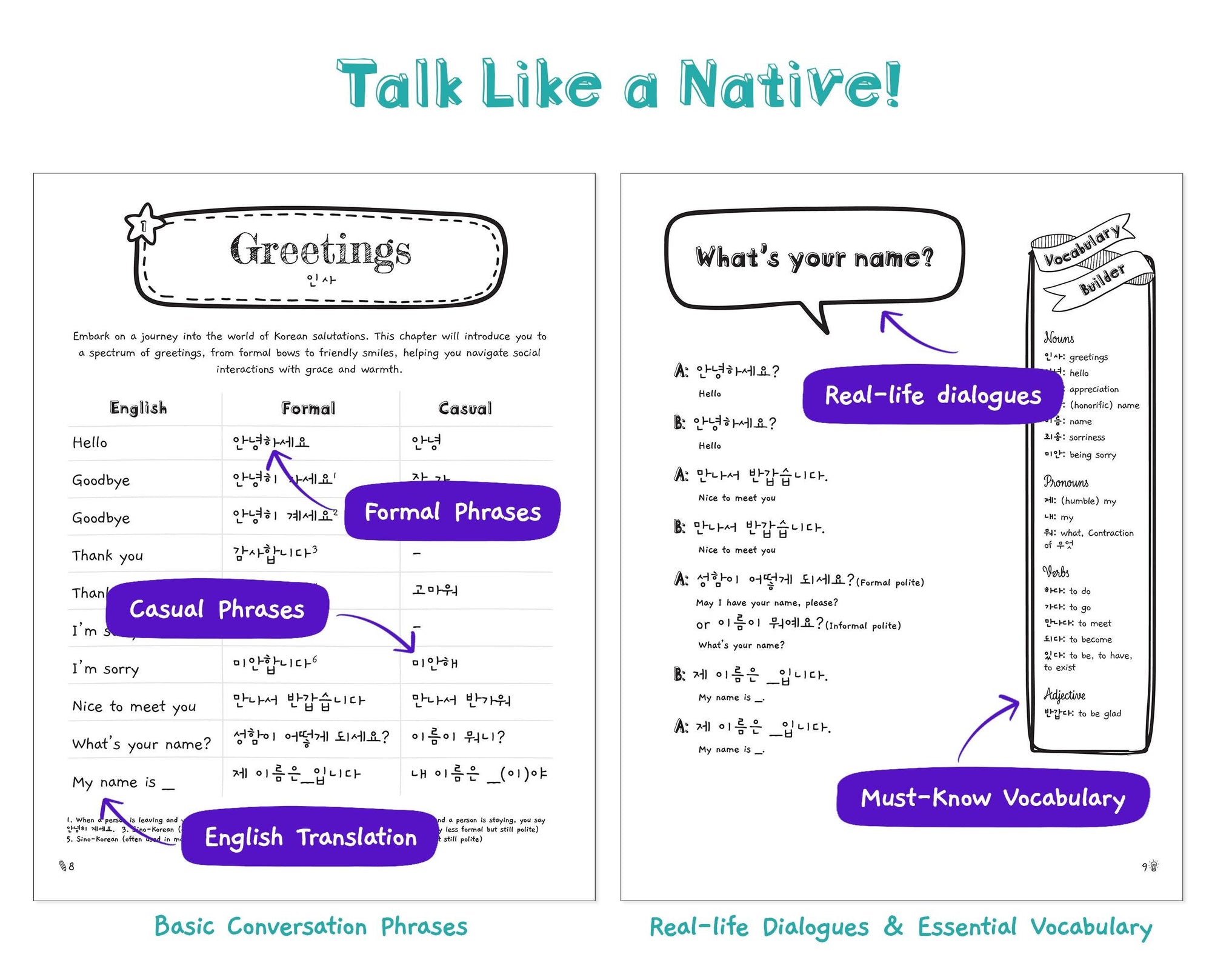 Printable K-Talk Fun Practical Korean Workbook for K-Fans