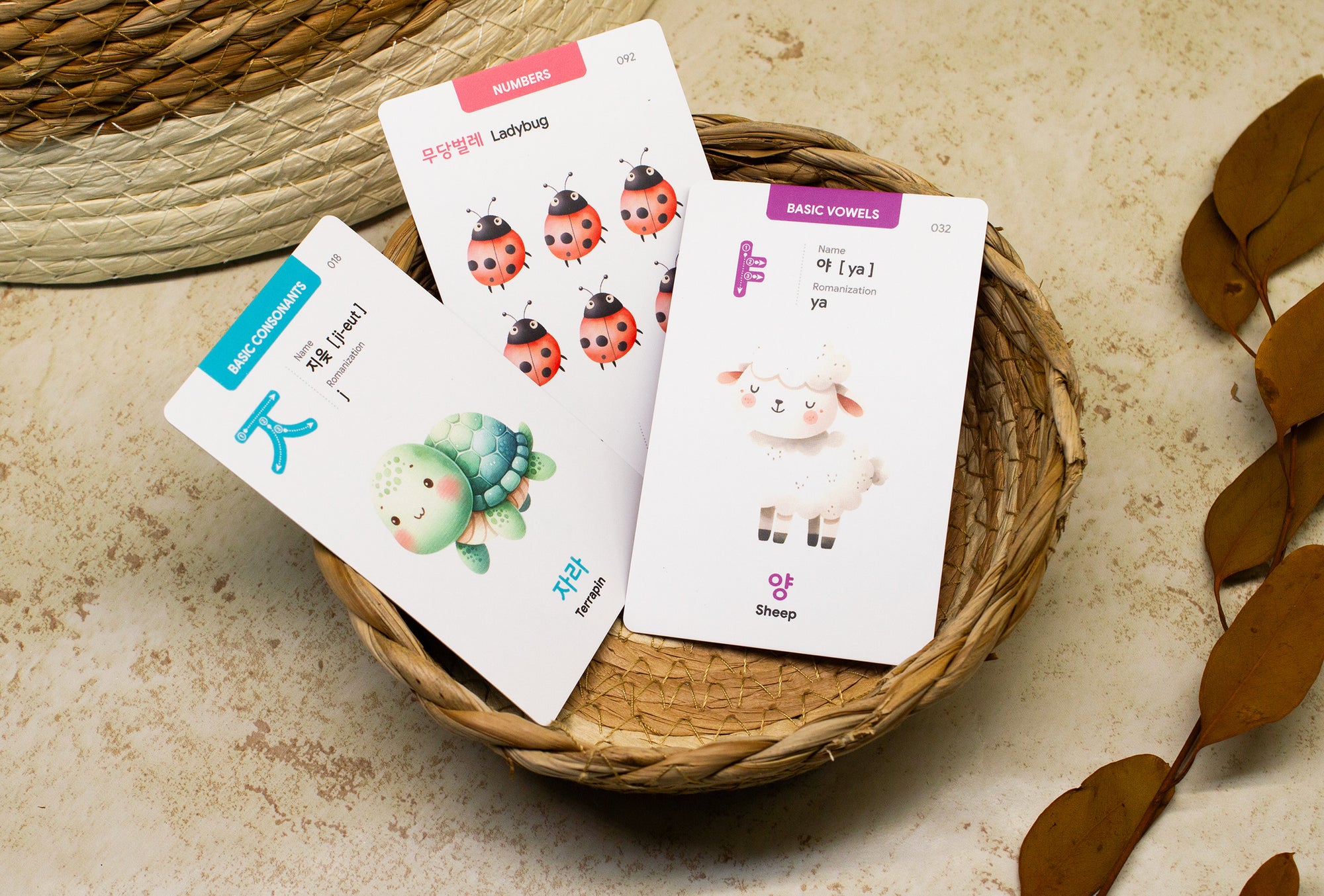 55 Korean Hangul Flashcards for Beginners: 40 Hangul+10 Numbers+10 Colors