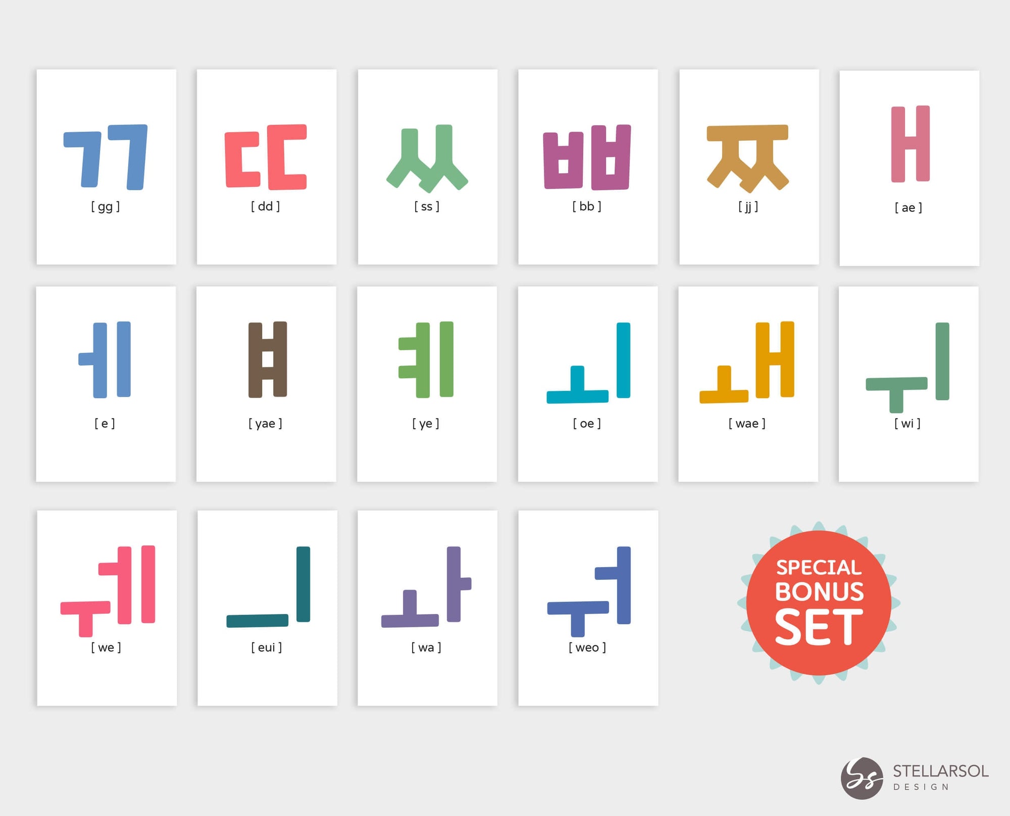 Printable Korean Hangul Toy Ride Flashcards