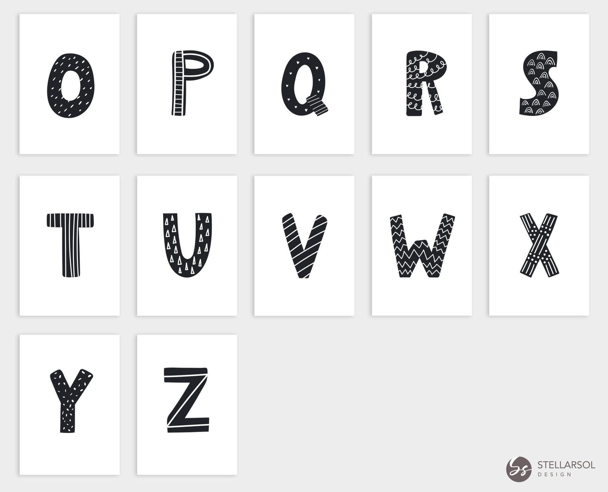 Printable Fun Pattern ABC Animal Alphabet Flashcards