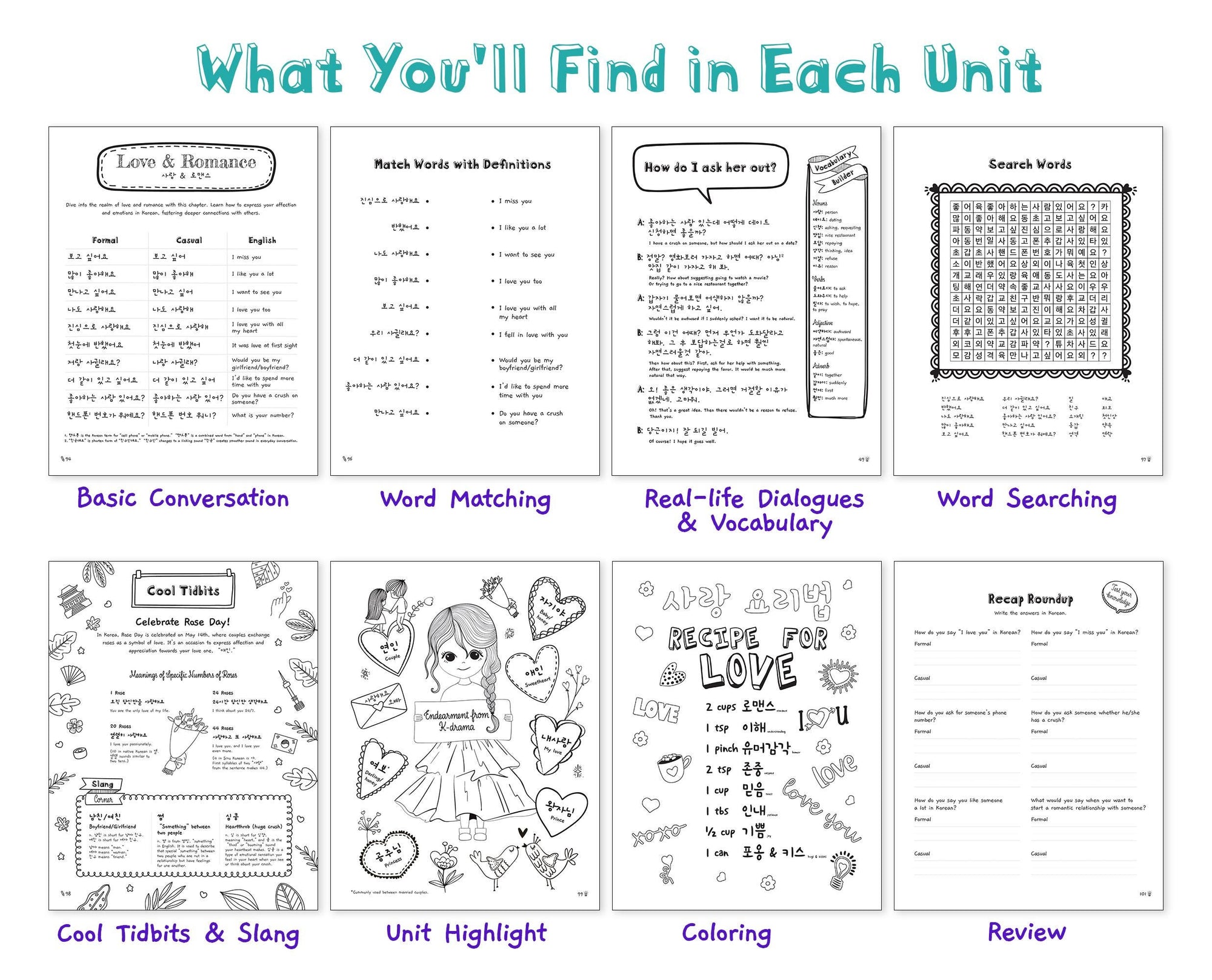 Printable K-Talk Fun Practical Korean Workbook for K-Fans