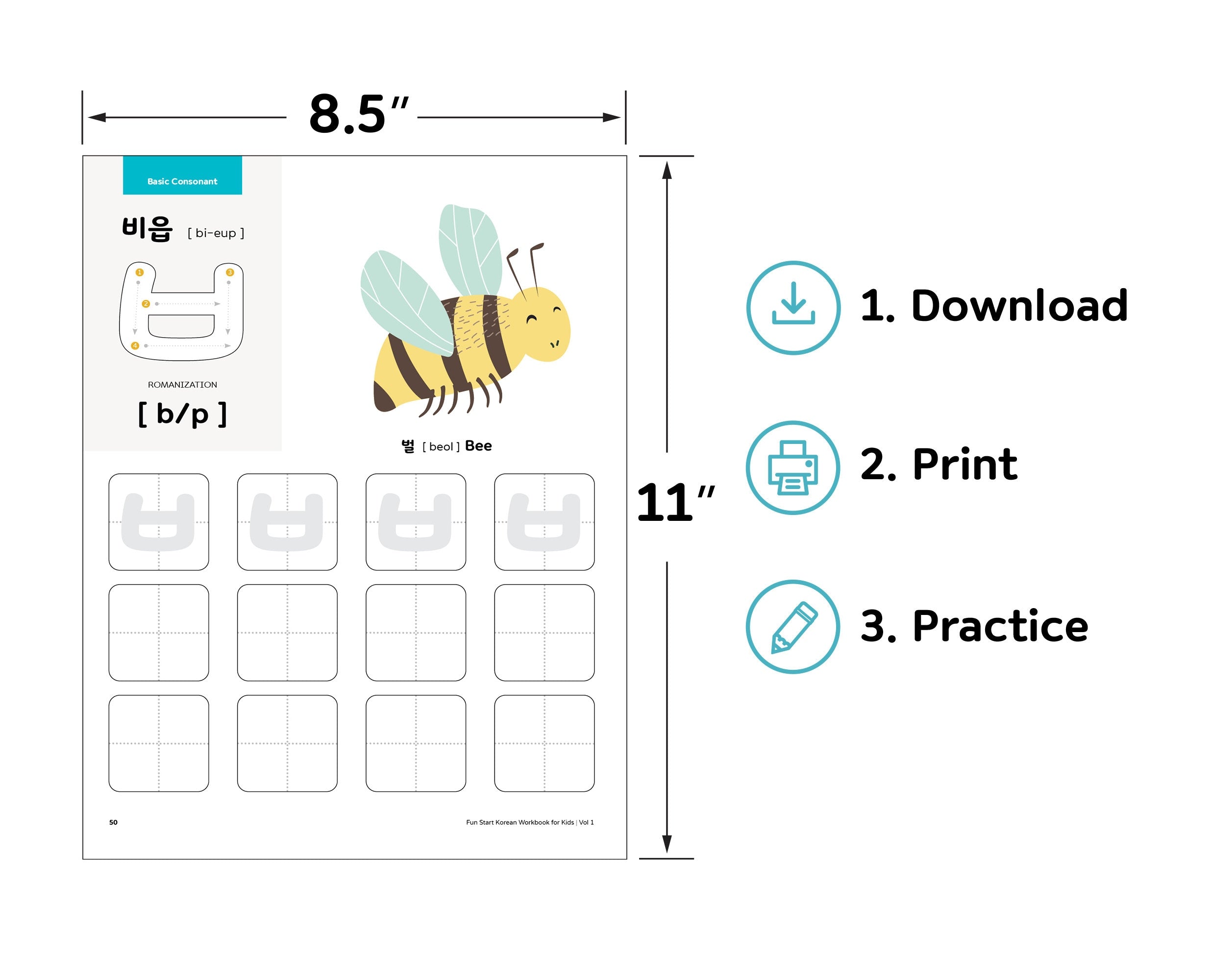 Printable Korean Workbook for Kids1 [ FULL COLOR ] – Stellarsol ...